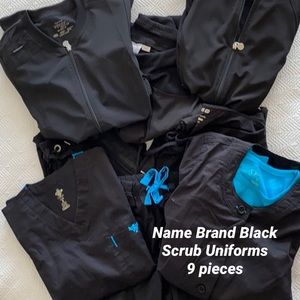 Name Brand Black 9 Piece Scrub Lot